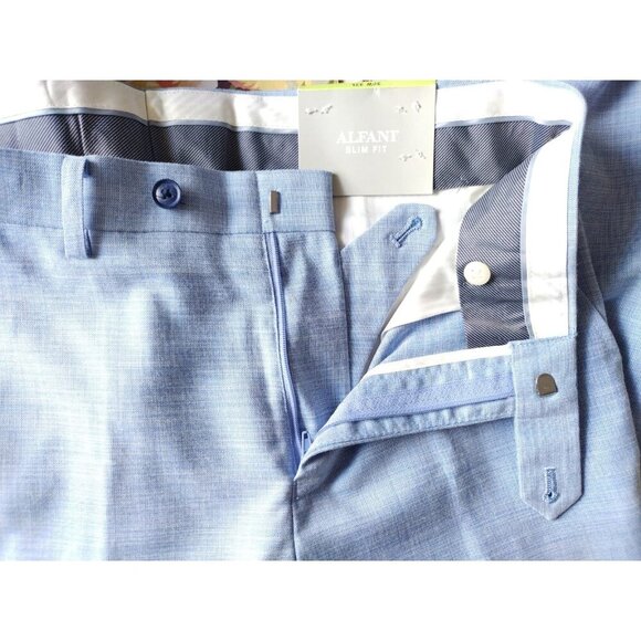 Alfani Slim Fit Light Blue Dress Pants For Men 30W 32L Polyester & Viscose. NWT - Picture 4 of 7